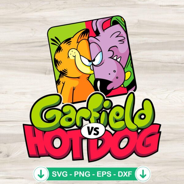 Garfield Vs Hot Dog svg file for cricut cutting machine