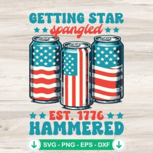 4th of July Getting Star Spangled Est 1776 SVG file for Cricut