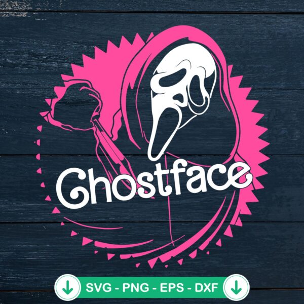 Ghostface Scream SVG file, Pink Ghostface Cricut cut file