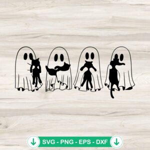 Ghosts with Cat SVG file for Cricut cutting file