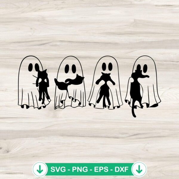 Ghosts with Cat SVG file for Cricut cutting file