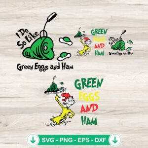 Green Eggs and Ham SVG file, Dr Seuss Day cutting file