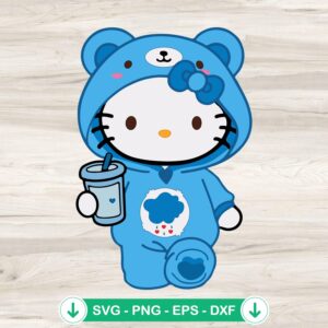 Grumpy Bear Hello Kitty SVG file for Cricut cutting machine