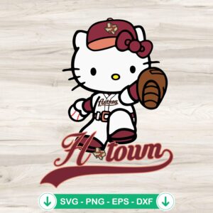 H-Town Hello Kitty Astros SVG file for cutting machines