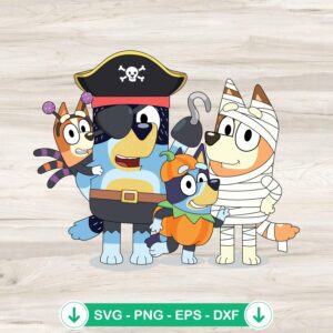 Halloween Bluey Family SVG file for Cricut cutting machine