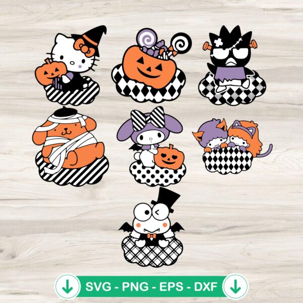 Halloween Hello Kitty Friends SVG file for cutting machines