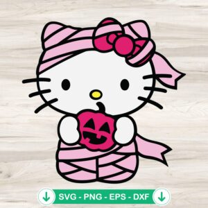 Halloween Hello Kitty Mummy SVG file for Cricut and cutting machine