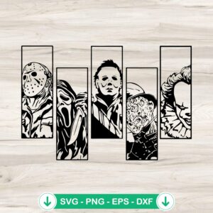 Halloween Horror Movie Killers SVG file for Cricut cutting machine