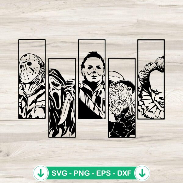 Halloween Horror Movie Killers SVG file for Cricut cutting machine