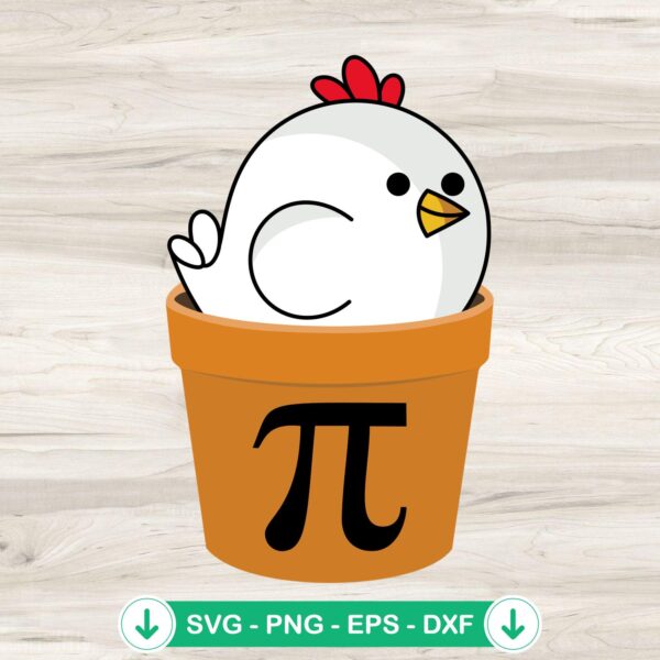 Happy Chicken Pot Pi Day svg file for Cricut cutting machine