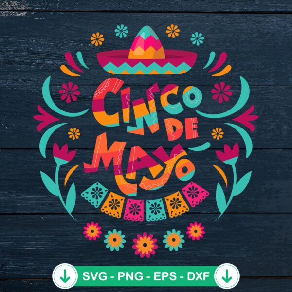 Happy Cinco De Mayo SVG file for Cricut and cutting machines