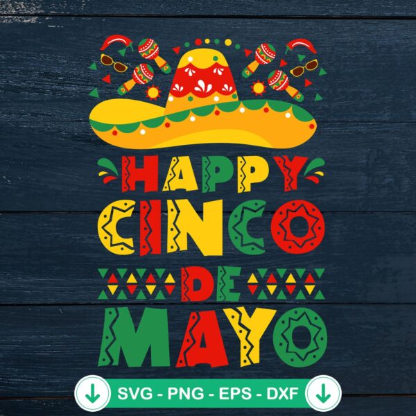 Happy Cinco De Mayo SVG file for Cricut and cutting machine