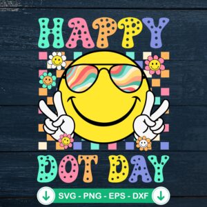 Happy Dot Day SVG file, colorful polka dots cutting file