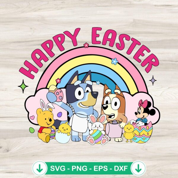 Happy Easter Bluey SVG file, cricut svg cutting file