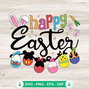 Happy Easter Disney Mouse SVG file for Cricut and DIY projects