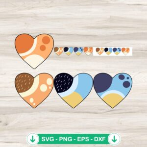 Heeler Family Love Hearts SVG file for Cricut cutting