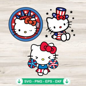 Hello Kitty 4th Of July SVG file, cricut svg cut file