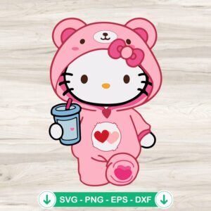 Hello Kitty Always There Bear SVG file, cricut svg cut file