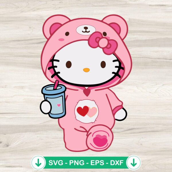 Hello Kitty Always There Bear SVG file, cricut svg cut file