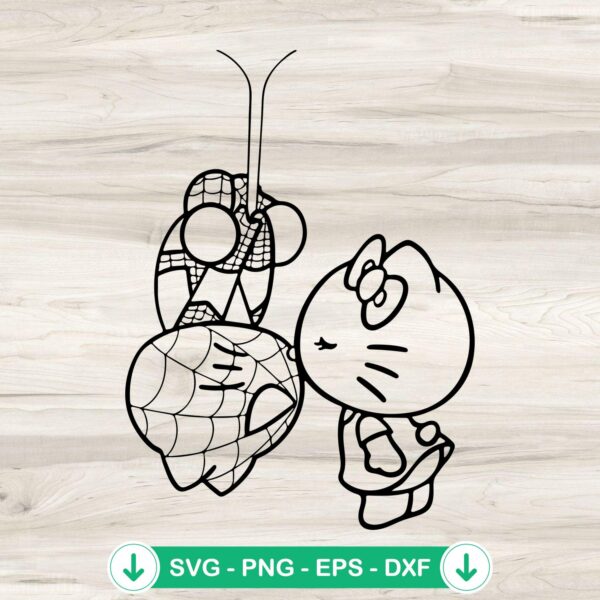 Hello Kitty And Kitty Spiderman svg file for cricut cutting file