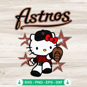 Hello Kitty Astros Star Logo svg file for cricut cutting machine