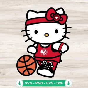 Hello Kitty Atlanta Hawks SVG file for cricut cutting machines