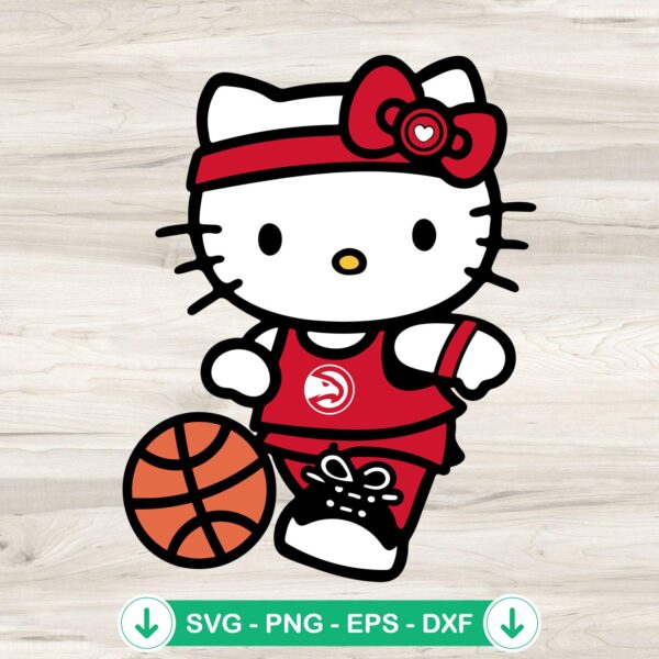 Hello Kitty Atlanta Hawks SVG file for cricut cutting machines