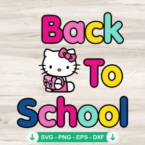 Hello Kitty Back To School SVG file for cutting machine