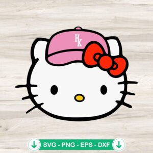 Hello Kitty Baseball Cap SVG file for Cricut cutting machine