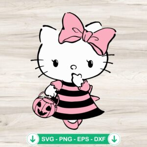 Hello Kitty Bee Pumpkin Halloween SVG file for Cricut