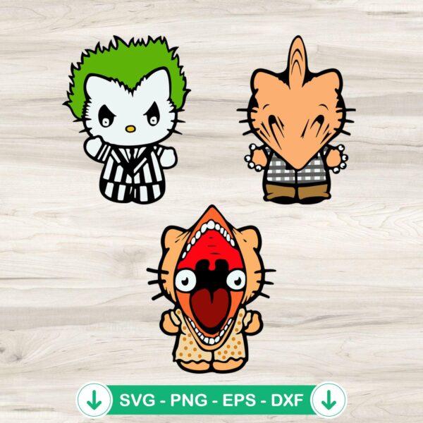 Hello Kitty Beetlejuice SVG Bundle, cricut svg cut file