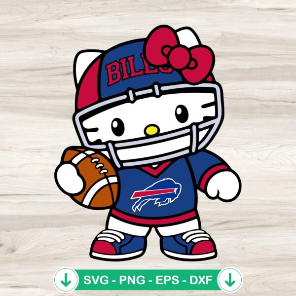 Hello Kitty Buffalo Bills svg file for cricut and cutting machines