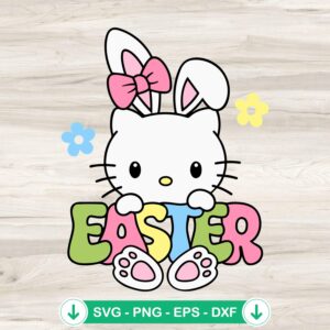 Hello Kitty Bunny Easter SVG file for cutting machines
