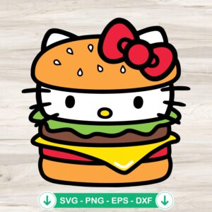 Hello Kitty Burger SVG file for Cricut cutting machine