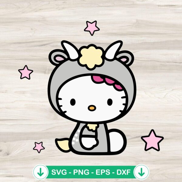 Hello Kitty Capricorn SVG file, cricut svg, cutting file