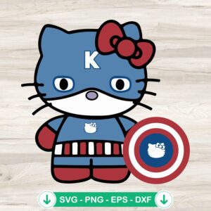 Hello Kitty Captain America svg file for cutting machine