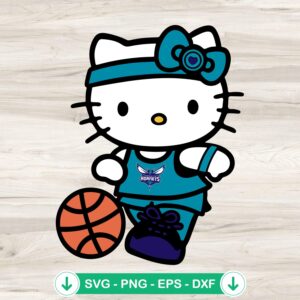 Hello Kitty Charlotte Hornets SVG file for cutting projects