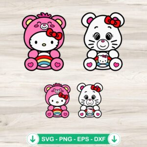 Hello Kitty Cheer Bear SVG Bundle cutting file for Cricut