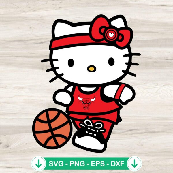 Hello Kitty Chicago Bulls svg file for cutting machine
