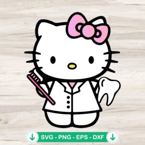 Hello Kitty Dentist SVG file for Cricut cutting machine
