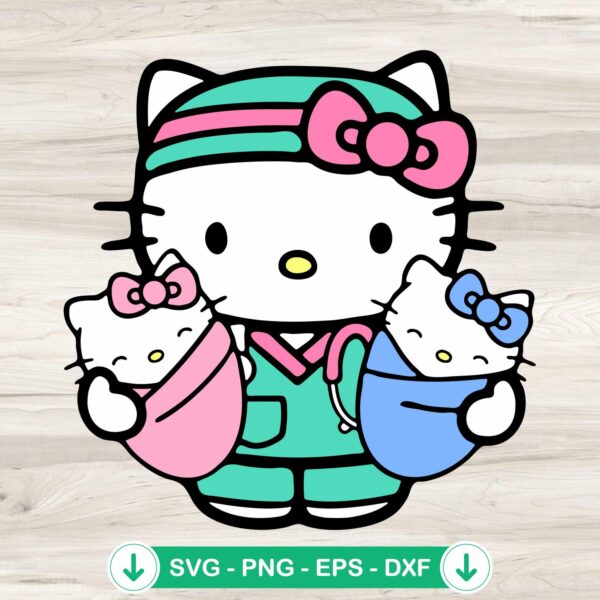 Hello Kitty Doctor SVG file for cutting machines