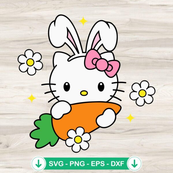 Hello Kitty Easter Bunny SVG file for Cricut cutting machine