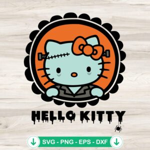 Hello Kitty Frankenstein SVG file for cutting machines