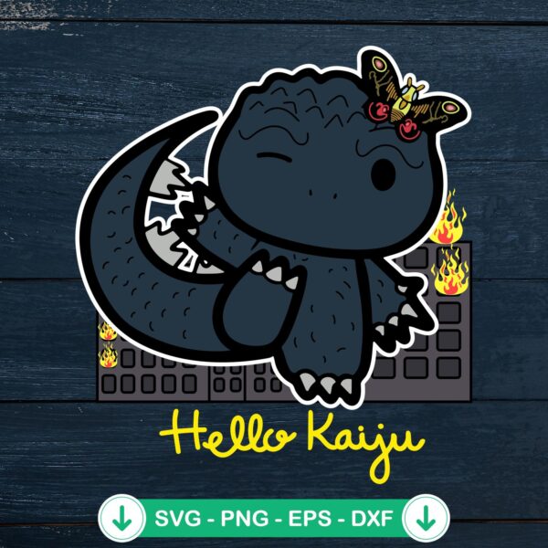 Hello Kitty Godzilla svg file for cricut svg cut files
