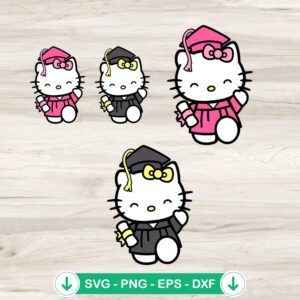 Hello Kitty Graduation SVG file - Cricut cut file for seniors