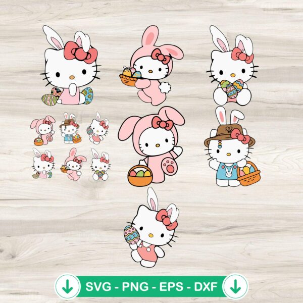 Hello Kitty Happy Easter SVG file, cricut svg cut file