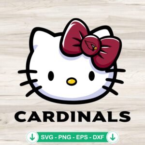 Hello Kitty Head Arizona Cardinals SVG file for cutting machine