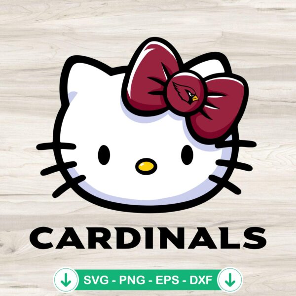 Hello Kitty Head Arizona Cardinals SVG file for cutting machine