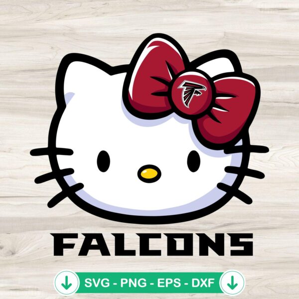 Hello Kitty head Atlanta Falcons football svg file for cutting machine