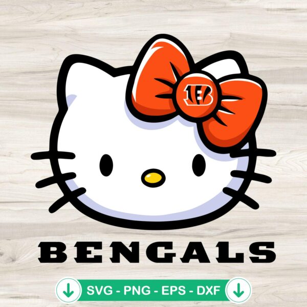 Hello Kitty Bengals Football SVG file for cutting machine
